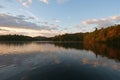 Autumn reflections on Lake Santeetlah, North Carolina. Royalty Free Stock Photo
