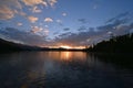 Autumn reflections on Lake Santeetlah, North Carolina at sunrise. Royalty Free Stock Photo