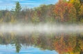Autumn Reflections Williams Lake in Fog Royalty Free Stock Photo