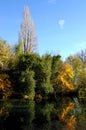 Autumn at the river bank of berges de Meric, Montpellier Royalty Free Stock Photo