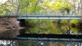 Autumn on river with a bridge