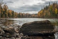 Autumn River - Forest - Water - Rocks Royalty Free Stock Photo