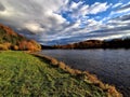 Autumn river landscape, Bieszczady Mountain,  Poland Royalty Free Stock Photo