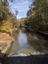 Autumn river at Munich English Garden Royalty Free Stock Photo