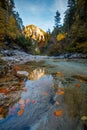 Autumn River in Valley Oetschergraben Austria, Lower Austria, Oetscher Mariazell, Oetscher valley Royalty Free Stock Photo