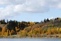 Autumn riverside scene in edmonton Royalty Free Stock Photo