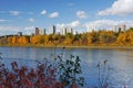 Autumn riverside scene in edmonton Royalty Free Stock Photo