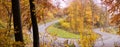 Autumn road panorama Royalty Free Stock Photo