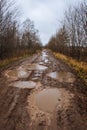 Autumn roads around Palekh, Vladimir region, Russia