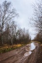 Autumn roads around Palekh, Vladimir region, Russia