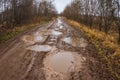 Autumn roads around Palekh, Vladimir region, Russia