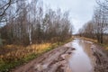 Autumn roads around Palekh, Vladimir region, Russia