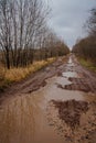 Autumn roads around Palekh, Vladimir region, Russia