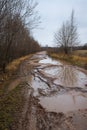 Autumn roads around Palekh, Vladimir region, Russia