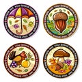 Autumn round drink coasters