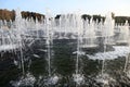 Autumn round fountain in Tsaritsyno Park