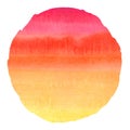 Autumn round watercolor background, striped gradient fill