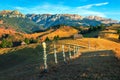 Autumn rural landscape with mountains near Brasov, Bran, Transylvania, Romania Royalty Free Stock Photo