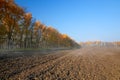 Autumn rural landscape with plowed field Royalty Free Stock Photo