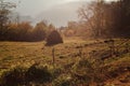 Autumn rural landscape at sunset Royalty Free Stock Photo