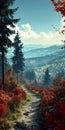 Autumn\'s Splendor: A Sweeping Vista of Forest and Mountains on a
