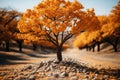 Autumn\'s Whispers: Tree of Life Represented by a Mesmerizing Autumn Tree. Generative AI