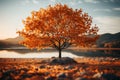 Autumn\'s Whispers: Tree of Life Represented by a Mesmerizing Autumn Tree. Generative AI