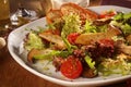 Autumn salad with fresh King Oyster mushrooms Royalty Free Stock Photo