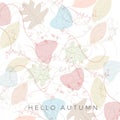Autumn sale background, layout decorate with leaves of autumn. Poster and frame leaflet or web banner. Vector template
