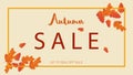 Autumn sale background layout decorate with leaves for shopping sale. Banner for autumn sale from leaves.Autumn sale flyer