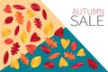 Autumn sale background template for business promo. Fall design concept for advertisement.