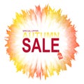 Autumn sale banner with abstract colorful splashes Royalty Free Stock Photo