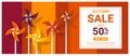Autumn sale banner with colorful pinwheels