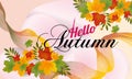 Autumn 50 % sale banner with leaves. Can be used for shopping sale, banner, invitation, website or greeting card. Vector