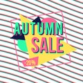 Autumn sale banner for online shopping with discount offer