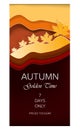 Autumn sale banner season leaf card nature background design vector illustration