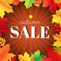 Autumn Sale Burst Poster With Leaves