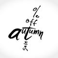 Autumn Sale. Calligraphy Seasonal poster.