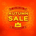 Autumn sale, fall discount and shopping. Typographic badges, special offer