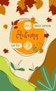 Autumn sale flat design vector illustration