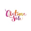 Autumn sale gradient watercolor effect lettering promo offer design