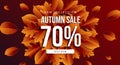 Autumn sale horizontal banner tamplate. Fall leaves flyer, poster, card, label design. Vector illustration EPS10 Royalty Free Stock Photo