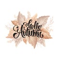 Autumn sale lettering poster, discount, card