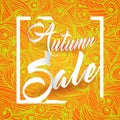 Autumn Sale Lettering Seasonal Banner Postcard