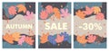 Autumn sale posters. Stylish layouts for the store Royalty Free Stock Photo