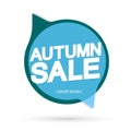 Autumn Sale speech bubble banner design template, discount tag, app icon, vector illustration