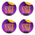 Halloween violet sale stickers set with witch 10%, 20%, 30%, 40% off