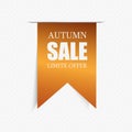 Autumn sale tags isolated. Vector paper scroll banners.