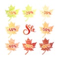 Autumn sale tags Royalty Free Stock Photo