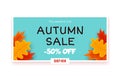 Autumn sale vector banner design. Vector illustration.